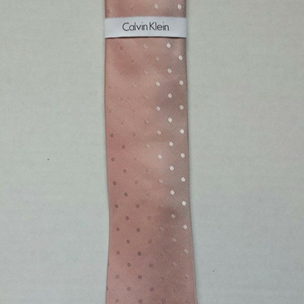 CALVIN KLEIN Men`s MIRROR DOT PINK NECKTIE